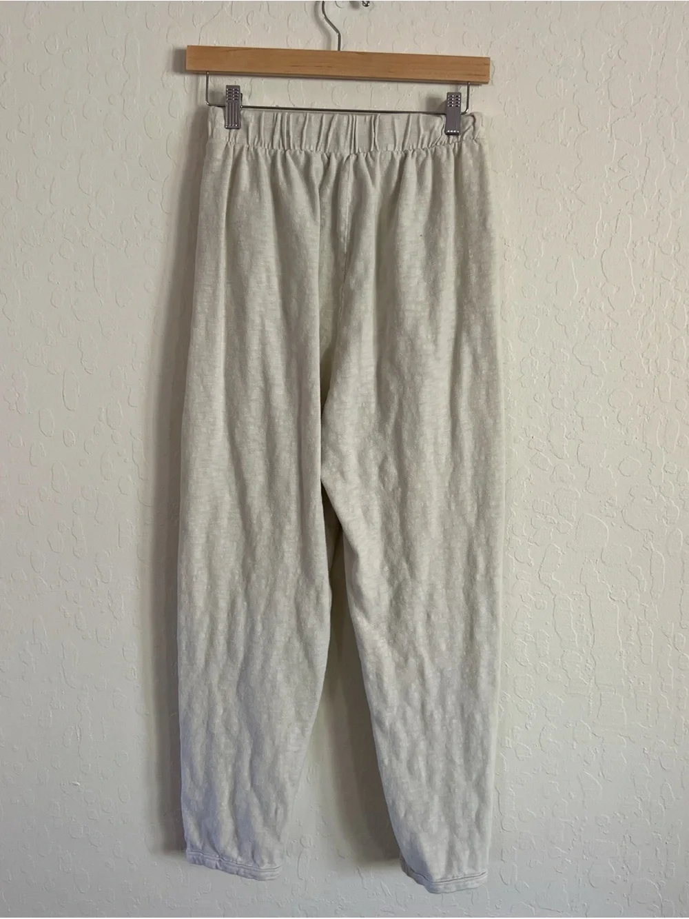 Free People Beach 100% Cotton Culver City Relaxed Fit Sweatpants Medium Cream